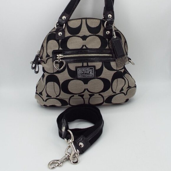 COACH Poppy Signature Black Convertible Crossbody Satchel M1281-F22941 - Picture 1 of 14